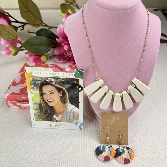 Plunder Design Fashion Jewelry Boutique Boho Necklace Earrings Set New - Picture 1 of 9